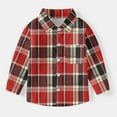 thumbnail image 1 of AINIYS Infant Vintage Fall and Spring Shirts Button Down Toddle Baby Fashion Clothes Collared Blouse Tops for Boys Long Sleeve Plaid Shacket Jacket Casual Loose School Uniform 6 Months Girls, 1 of 7