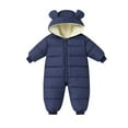 thumbnail image 1 of AINIYS Kids Bear-Ear Padded Snowsuit with Hooded Neckline, Zip Closure, Warm Design Children's Clothing for Winter & Outdoor Wear Navy 5 Months, 1 of 7