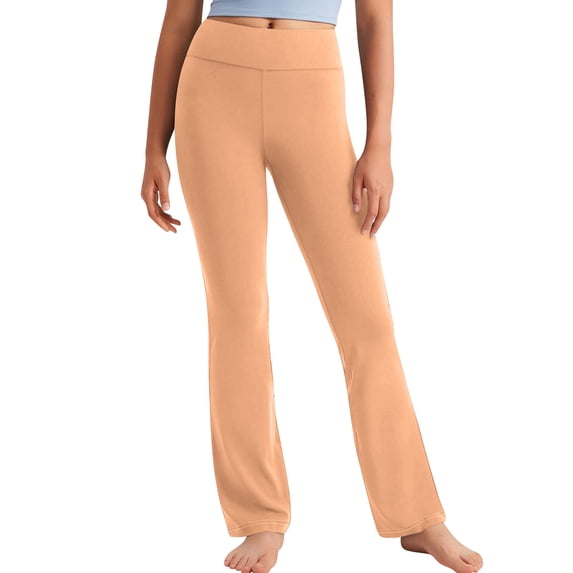 AINIYS Kids Fashion Stretchy High Waist Pants Comfy Soft Fabric Casual Straight Leg Trousers Beige 2 Years