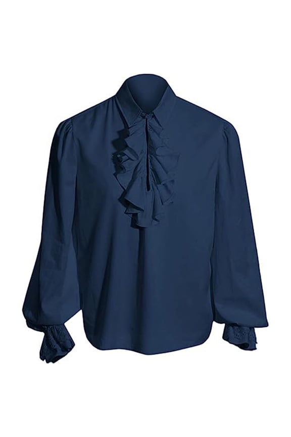 Kids Gothic Dressy Tops for Boys Long Sleeve Solid Color 5-6 Years Girls Vintage Spring Pirate Shirts Collared Fashion Clothes Renaissance Steampunk Vampire Poet Ruffle Blouse Casual Pullover
