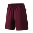 thumbnail image 1 of AINIYS Kids Layered Look Shorts Built In Liner Secure with Drawstring Closure for Running and Active Play Red 7-8Years, 1 of 5