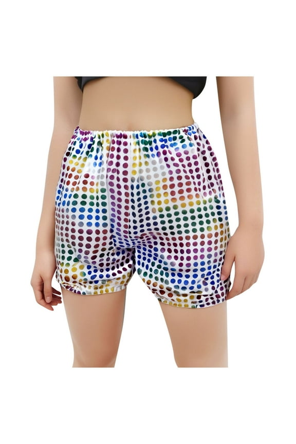 Kids Sequin Sparkle Shorts Elastic Waist Shiny Breathable with Pull On Closure for Party Celebrations and Stage Performances Multicolor 8 Years