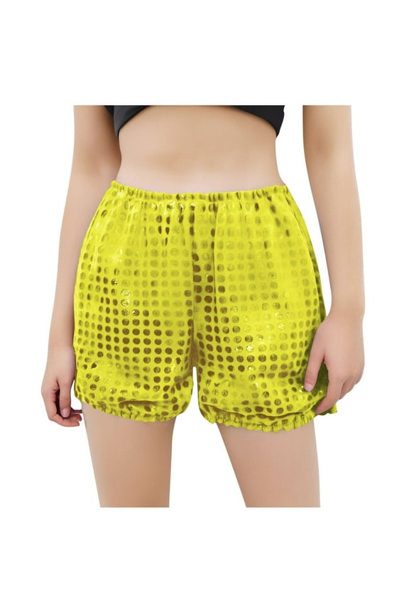 Kids Sequin Sparkle Shorts Elastic Waist Shiny Breathable with Pull On Closure for Party Celebrations and Stage Performances Gold 4 Years