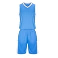 thumbnail image 1 of AINIYS Kids Sleeveless Crew Neck Pullover Quick Dry Lightweight Breathable Two Piece Tank And Shorts Set For Basketball Running Outdoor Sky Blue 11 Years, 1 of 7