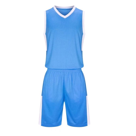 AINIYS Kids Sleeveless Crew Neck Pullover Quick Dry Lightweight Breathable Two Piece Tank And Shorts Set For Basketball Running Outdoor Sky Blue 11 Years