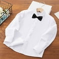 thumbnail image 1 of AINIYS Kids Tuxedo Shirt Long Sleeve Solid Color Children Fashion Clothes Vintage Boys Dress Shirts 4 Years Girls Uniforms Collared Blouse Kids Shirts and Tie Sets Button Down Shirt, 1 of 3