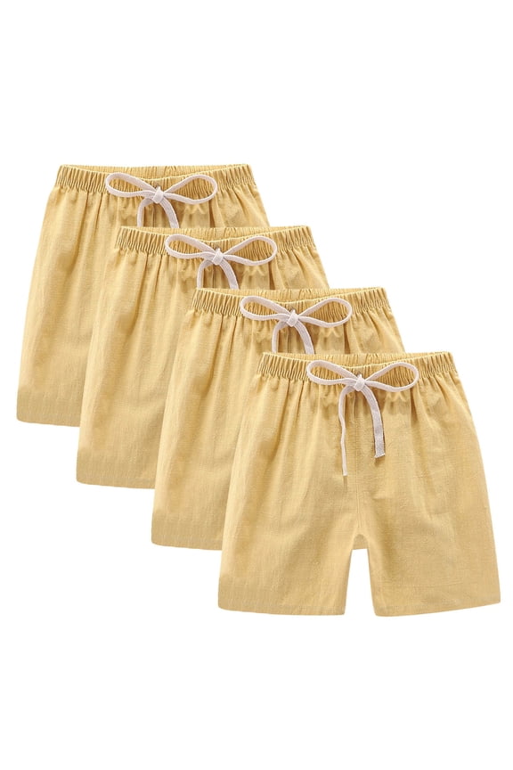 Kids Waist Trainer Shorts Tummy Control Stretch with Elastic Waist Closure for Gym Workouts and Active Play Yellow 9 Years