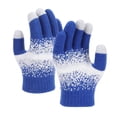 thumbnail image 1 of AINIYS Knitted Full-Finger Gloves Gradient-Speckled Warm Gloves for Winter Cold Weather Outdoor Daily Use & Practical Accessory Blue Free Size, 1 of 4