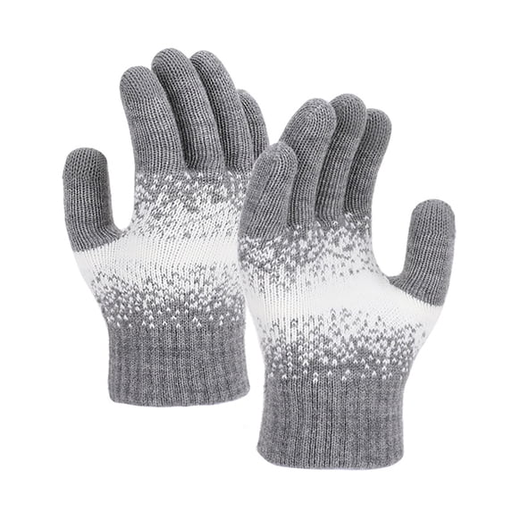 AINIYS Knitted Full-Finger Gloves Gradient-Speckled Warm Gloves for Winter Cold Weather Outdoor Daily Use & Practical Accessory Gray Free Size