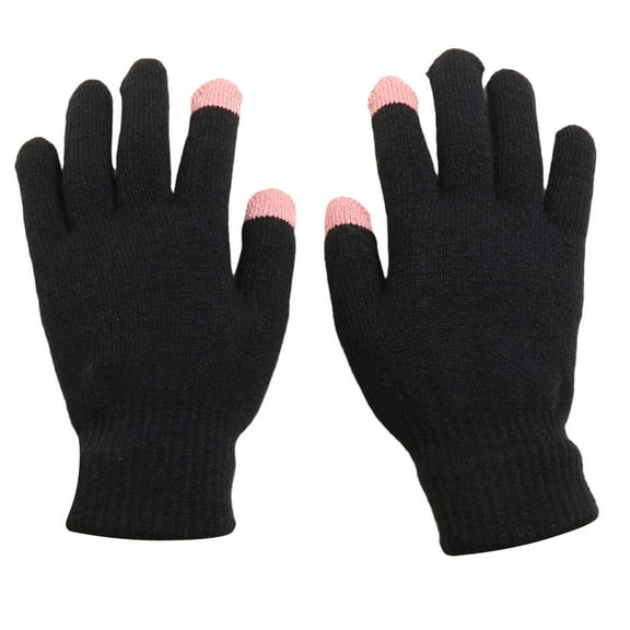 AINIYS Knitted Touchscreen Gloves Classic Warm Gloves for Winter Daily Commuting Cold Weather Use & Tech-Friendly Accessory Black Free Size