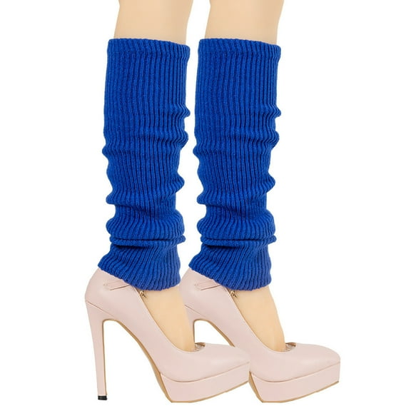 AINIYS Leg Warmers for Women Fashion Knit Long Socks Sports Party Yoga Accessories Ribbed Knitted Leg Warmers Blue Free Size