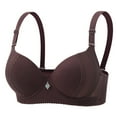 thumbnail image 1 of AINIYS Lift and Support Push-Up Bra Plus Size Underwire Breathable Everyday Bras Floral Lace Cleavage Bra Secure Fit Bra for Women Bralette Coffee L, 1 of 2