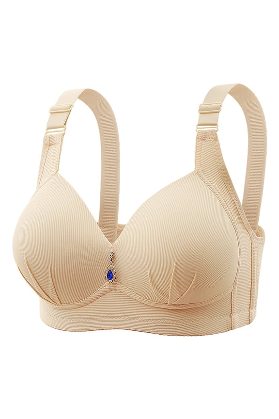 Lift and Support Push-Up Bra Secure Fit Bra for Women Plus Size Armpit Fat Control Bra Breathable Everyday Bras Bralette Cleavage Bra Beige L