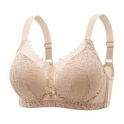 AINIYS Lightweight T-Shirt Bra Seamless Soft Cup Bra Wireless Plus Size Secure Fit Bra for Women Breathable Everyday Bras Bralette Beige S