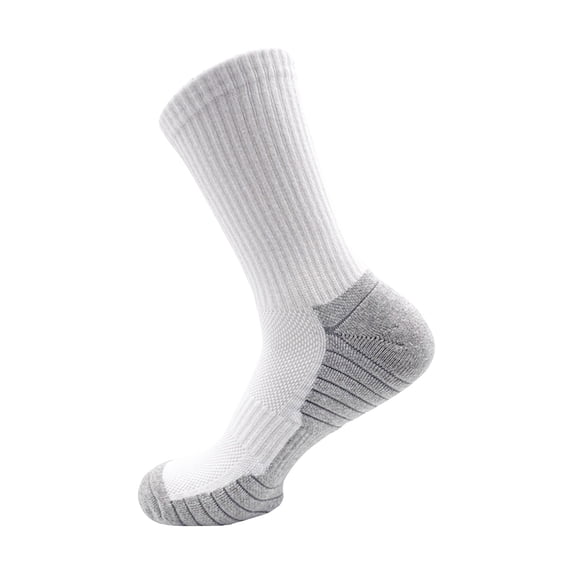 AINIYS Mens Crew Socks Cushioned Sports Athletic Socks For Walking Hiking Running Breathable Outdoor Socks for Men White Free Size