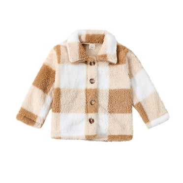 AINIYS Newborn Infant Baby Boy Girl Winter Coat Long Sleeve Fleece Sherpa Jacket Toddler Warm Clothes Snowsuit Outwear Top