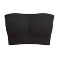 thumbnail image 1 of AINIYS One Shoulder Bandeau Padded Strapless Bras Wireless Breathable Everyday Bras Secure Fit Bra for Women Plus Size Solid Color Tube Top Seamless Bandeau Non-Slip&nbsp; Bralette Black XXXXXXL, 1 of 2