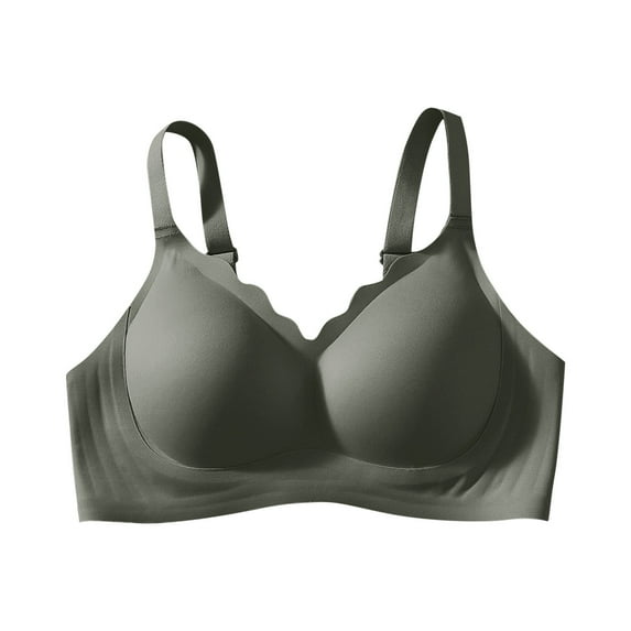 AINIYS Plus Size Armpit Fat Control Bra Seamless Secure Fit Bra for Women Anti-Sagging Bra Cleavage Bra Breathable Everyday Bras Lift and Support Push-Up Bra Bralette Army Green L