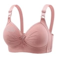 thumbnail image 1 of AINIYS Plus Size Bralette Wireless Gathered Full-Cup Secure Fit Bra for Women Cleavage Bra Lift and Support Push-Up Bra Breathable Everyday Bras Soft Cup Bra Pink 42, 1 of 3