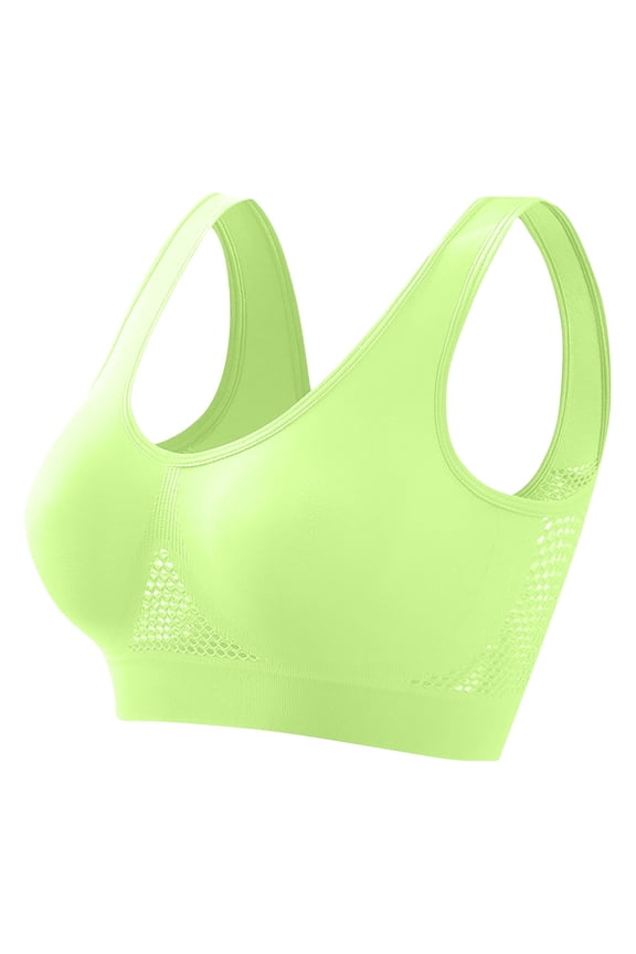Plus Size Seamless Soft Cup Bra Thin Fabric Bralettes Secure Fit Bra for Women Lightweight T-Shirt Bra Wireless Sports Yoga Bra Bralette Breathable Everyday Bras Green XL