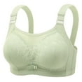 thumbnail image 1 of AINIYS Plus Size Soft Cup Bra Wireless Breathable Everyday Bras Wide Straps Floral Lace Secure Fit Bra for Women Bralette Green 40, 1 of 3