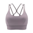 thumbnail image 1 of AINIYS Quick-Dry Bra &nbsp;Workout Gym Athletic Fitness Bra Wireless Strappy L Sports Yoga Bra Bralette Women's Criss Cross Back Plus Size Moisture-Wicking Breathable Everyday Bras Purple M, 1 of 4