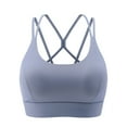thumbnail image 1 of AINIYS Quick-Dry Bra &nbsp;Workout Gym Athletic Fitness Bra Wireless Strappy L Sports Yoga Bra Bralette Women's Criss Cross Back Plus Size Moisture-Wicking Breathable Everyday Bras Light Blue XL, 1 of 9