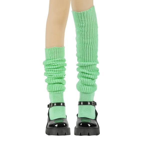 AINIYS Ribbed Knitted Leg Warmers for Women Japanese Knee High Leg Socks For Yoga Ballet Dance Girls Winter Long Socks Mint Green Free Size
