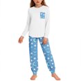 thumbnail image 1 of AINIYS Round Neck Pocket Star Moon Print Jogger Pants Pajama Set Girls Round Neck Pullover Cute Dreamy Sleepwear Outfit Light Blue 13 Years, 1 of 9