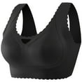 thumbnail image 1 of AINIYS Seamless Secure Fit Bra for Women Wide Straps Lightweight T-Shirt Bra Breathable Everyday Bras Bralette Plus Size Black XXXL, 1 of 5