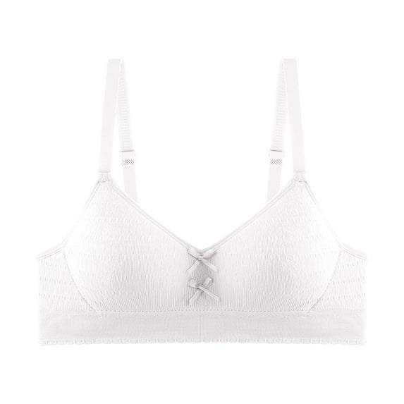 AINIYS Secure Fit Bra for Girls Wireless Thin Style Bralettes Breathable Student Everyday Bras Modal Growth Bra Soft Cup Bra Lightly Padded Training Bra for Teen Bralette White 15 Years