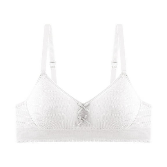 AINIYS Secure Fit Bra for Girls Wireless Thin Style Bralettes Breathable Student Everyday Bras Modal Growth Bra Soft Cup Bra Lightly Padded Training Bra for Teen Bralette White 16 Years