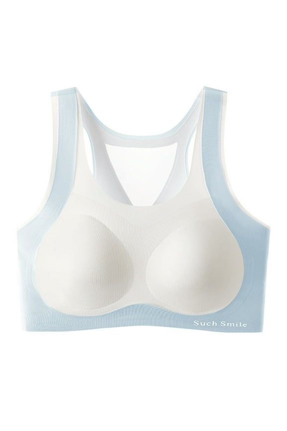 Secure Fit Bra for Girls Wireless Thin Style Soft Cup Bra Training Bra for Teen Sports Yoga Bra Bralette Breathable Student Everyday Bras Modal Growth Bra Lightly Padded Blue XL