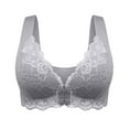 thumbnail image 1 of AINIYS Secure Fit Bra for Women Front Closure Seamless Appliquéd Lace Cleavage Bra Lift and Support Push-Up Bra Breathable Everyday Bras Gathered Full-Cup Wide Straps Bralette Gray XXXXXXXXXXXL, 1 of 4