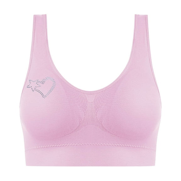 AINIYS Secure Fit Bra for Women Wireless Seamless Soft Cup Bra Cleavage Bra Wide Straps Sports Yoga Bra Bralette Lift and Support Push-Up Bra No Underwire T-Shirt Bra Breathable Everyday Bras Pink M