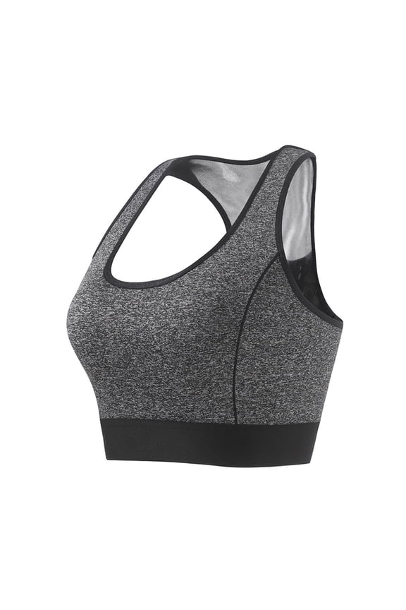 Secure Fit Bra for Women Wireless Thin Fabric Bralettes Soft Cup Bra Racerback Workout Fitnees Sports Yoga Bra Bralette Breathable Everyday Bras Gray L