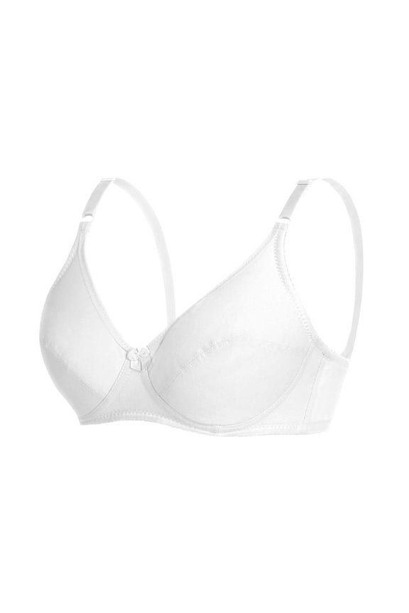Secure Fit Bra for Women Wireless Unpadded Plus Size Non Padded Bra Minimizer Bras Bralette Soft Cup Bra Unlined Underwire Bra Breathable White 34