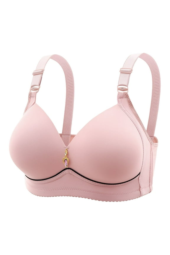 Secure Fit Bra for Women Wireless Lightweight T-Shirt Bra Plus Size Seamless Soft Cup Bra Breathable Everyday Bras Bralette Pink XXL