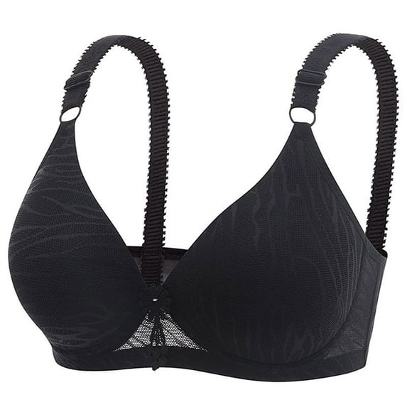 AINIYS Secure Fit Bra for Women Wireless Thin Fabric Bralettes Soft Cup Bra Floral Lace Breathable Everyday Bras Bralette Black 40/90B