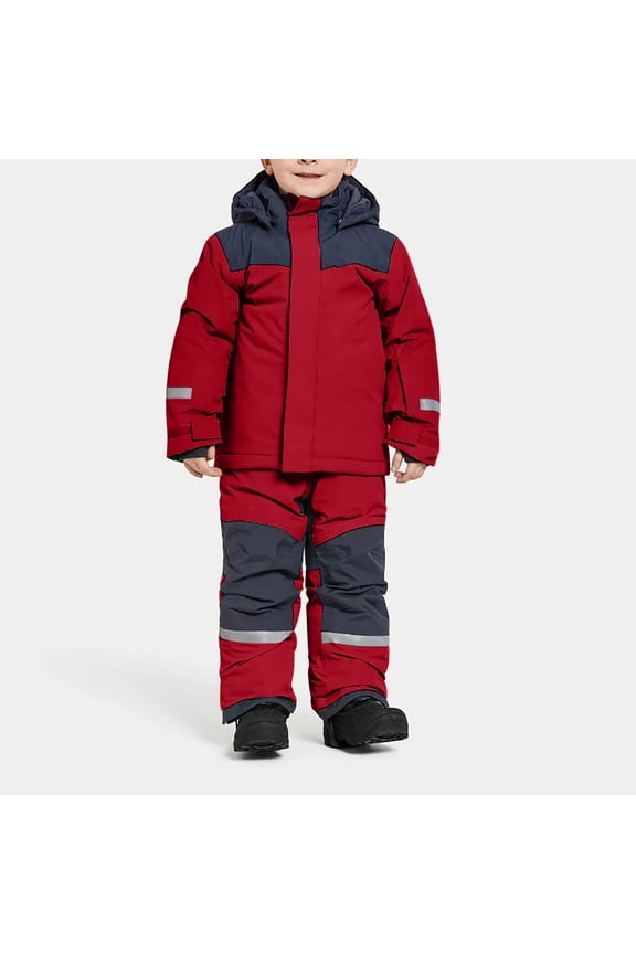 Snow Suits Kids Girls Boys One Pieces Snowsuits Ski Suits Jumpsuits Snowboard Winter Jumpsuit Warm Jackets with Hood Red 1 Years
