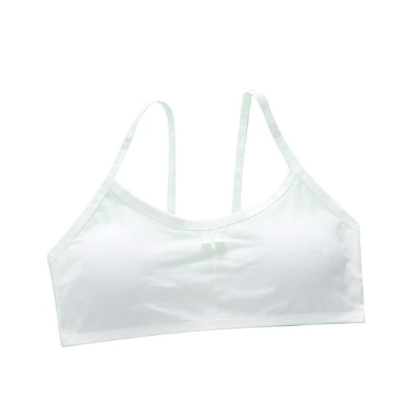 AINIYS Soft Cup Bra Secure Fit Bra for Girls Wireless Breathable Student Everyday Bras Cotton Light Padded Bralette Training Bra for Teen Bralette White Free Size