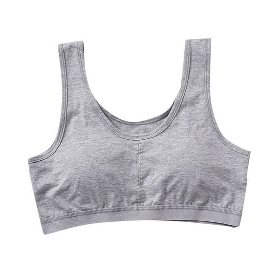 AINIYS Soft Cup Bra Secure Fit Bra for Girls Wireless Cotton Thin Style Training Bra for Teen Bralette Breathable Student Everyday Bras Lightly Padded Modal Growth Bra Gray XXL