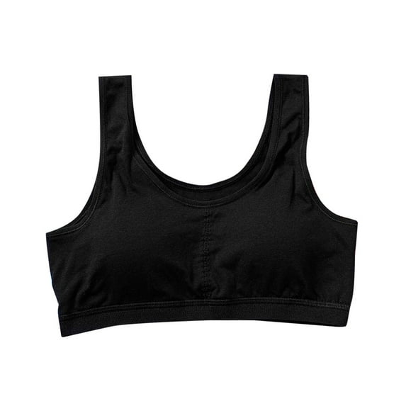 AINIYS Soft Cup Bra Secure Fit Bra for Girls Wireless Cotton Thin Style Training Bra for Teen Bralette Breathable Student Everyday Bras Lightly Padded Modal Growth Bra Black M