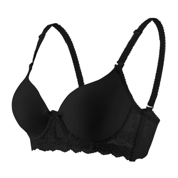 AINIYS Soft Cup Bra Secure Fit Bra for Women Thin Fabric Bralettes Wireless Bralette Cleavage Bra Lift and Support Push-Up Bra Breathable Everyday Bras Black 42