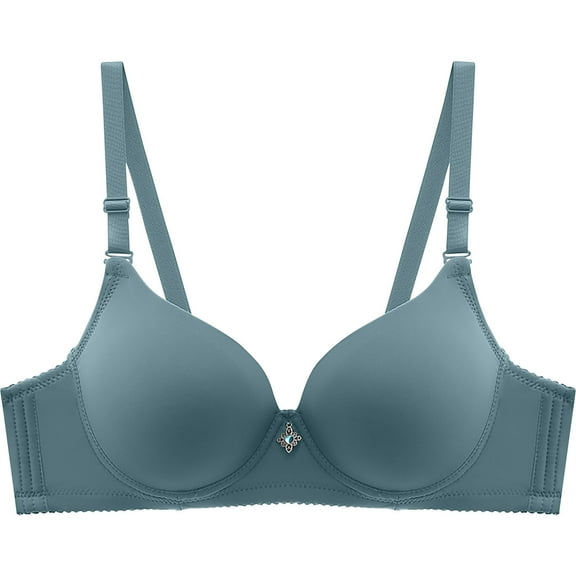 AINIYS Soft Cup Bra Secure Fit Bra for Women Thin Fabric Bralettes Wireless Bralette Lift and Support Push-Up Bra Breathable Everyday Bras Cleavage Bra Blue 46