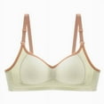 thumbnail image 1 of AINIYS Soft Cup Bra Secure Fit Bra for Women Wireless Lift and Support Push-Up Bra Anti-Sagging Bra Bralette Cleavage Bra Breathable Everyday Bras Thin Fabric Bralettes Green XL, 1 of 2