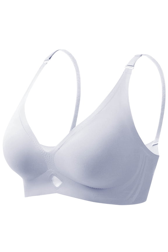Soft Cup Bra Secure Fit Bra for Women Breathable Everyday Bras Bralette Thin Fabric Bralettes Wireless Light Blue M