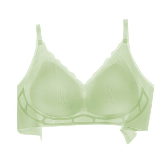 AINIYS Soft Cup Bra Wireless Secure Fit Bra for Women Bralette Breathable Everyday Bras Thin Fabric Bralettes Green L