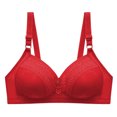 thumbnail image 1 of AINIYS Soft Cup Bra Wireless Secure Fit Bra for Women Breathable Everyday Bras Thin Fabric Bralettes Bralette Floral Lace Red 38/85, 1 of 6