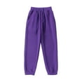 thumbnail image 1 of AINIYS Solid Color Leggings Comfy Soft Fabric Kids Casual Sports Pants Adorable Daily Wear Outdoor Activities Fashionable Purple 6 Years, 1 of 5